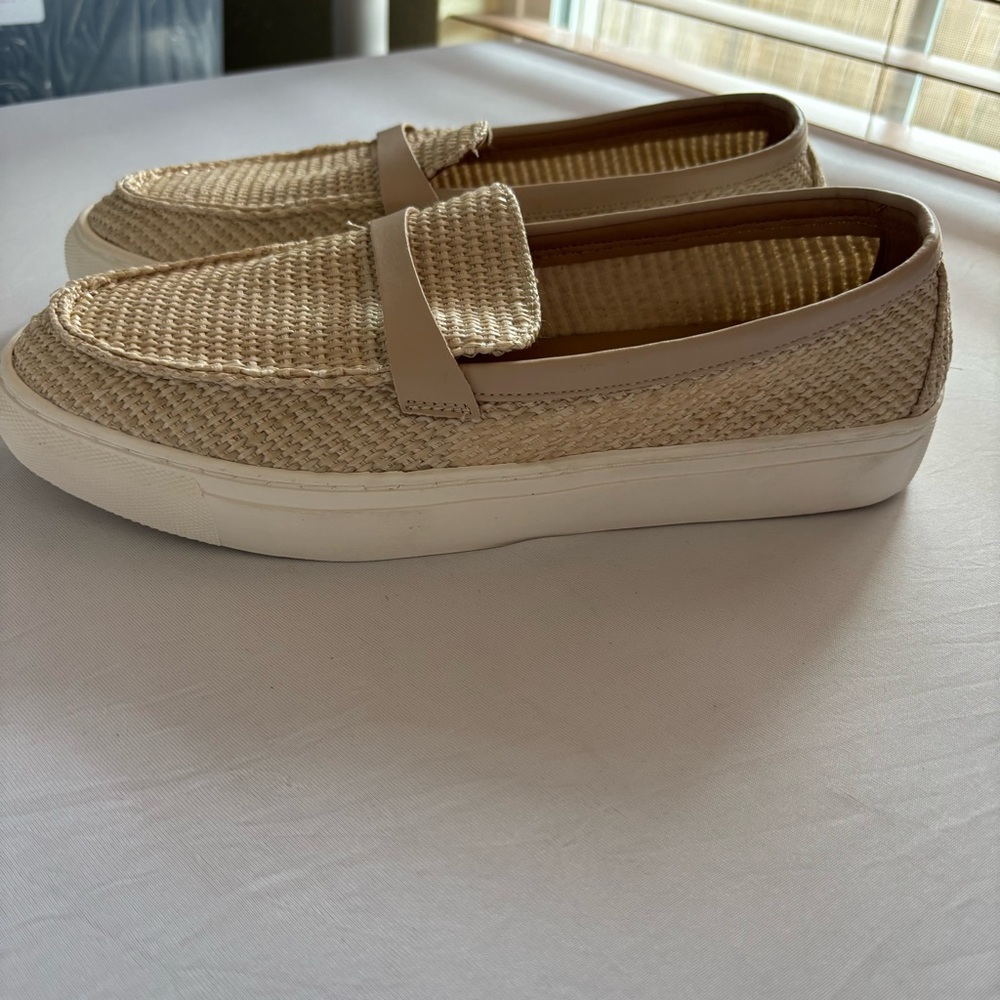 STEVEN New York Kiana Raffia Natural Loafers Size 9 with Box